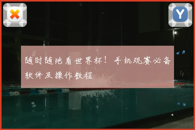 随时随地看世界杯！手机观赛必备软件及操作教程